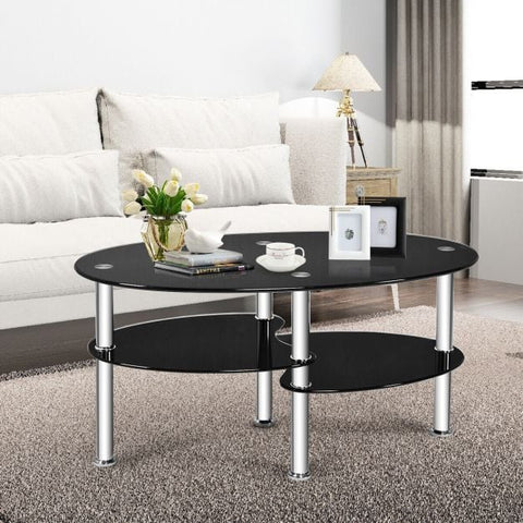 Multi-Functional and Stylish Glass table with Stable Frame and Ample Storage
