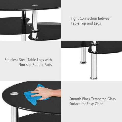 Multi-Functional and Stylish Glass table with Stable Frame and Ample Storage