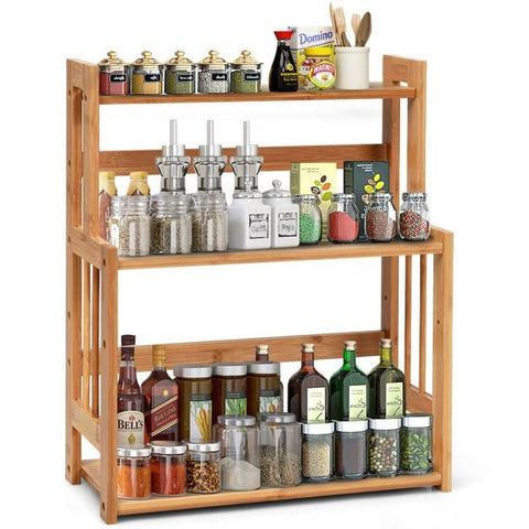 Versatile and Spacious Kitchen Spice Storage Rack with 3 Tiers