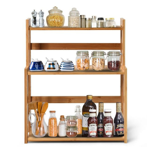 Versatile and Spacious Kitchen Spice Storage Rack with 3 Tiers