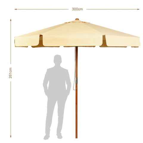 Patio 300CM Table Umbrella with Adjustable Angle and Height Feature