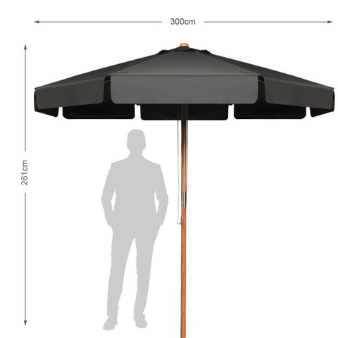Patio 300CM Table Umbrella with Adjustable Angle and Height Feature