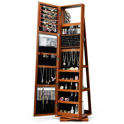 360 Degree Standing Jewellery Mirror with Storages