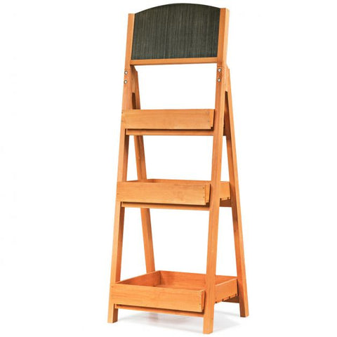 Garden 3 Tier Ladder Shelf Plant Stand with Blackboard
