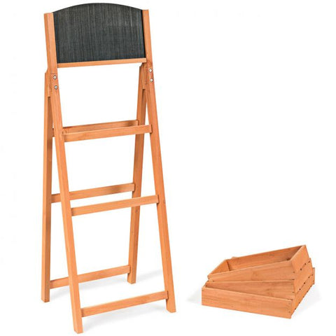 Garden 3 Tier Ladder Shelf Plant Stand with Blackboard