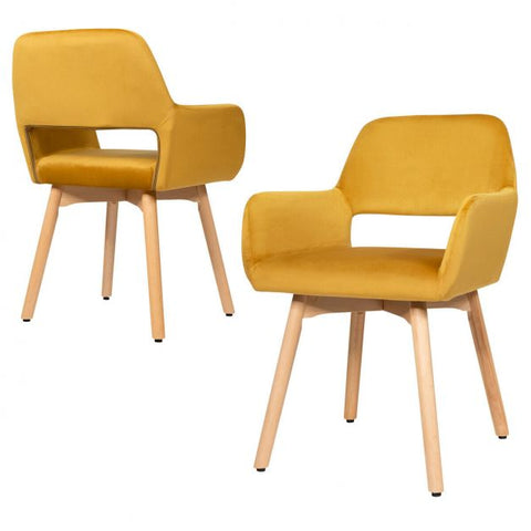 Modern Set of 2 Velvet Dining Chairs