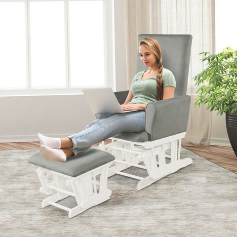 French Inspire Armchair with High Backrest and Footstool