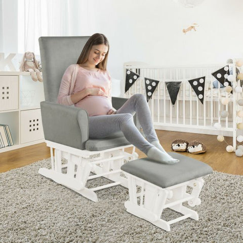 French Inspire Armchair with High Backrest and Footstool