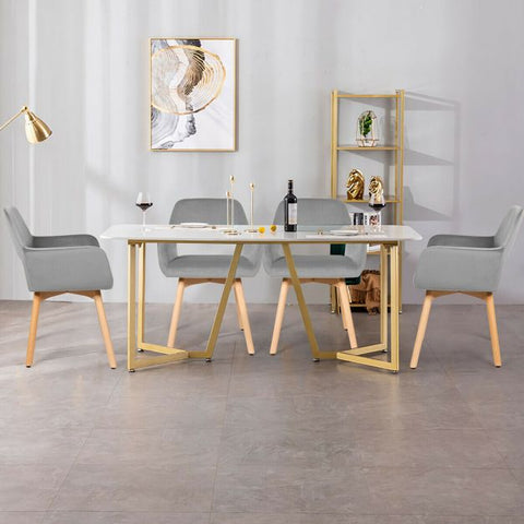 Modern Set of 2 Velvet Dining Chairs