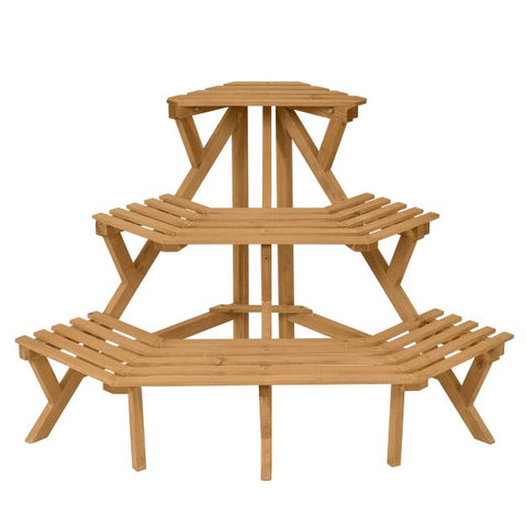 Garden Wooden Multi-Function Corner Plant Pot Stand