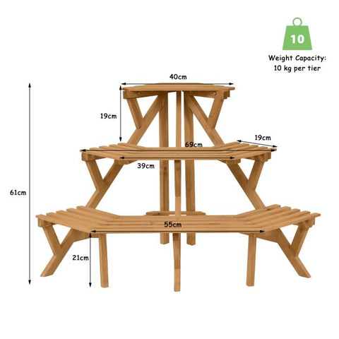 Garden Wooden Multi-Function Corner Plant Pot Stand