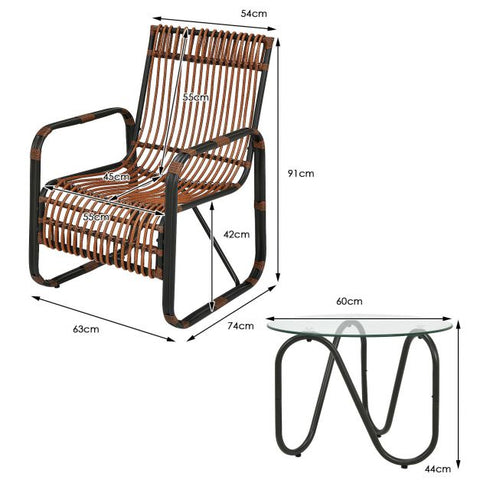 Essential Garden Wicker Furniture Set with Coffee Table