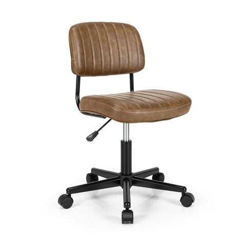 Adjustable Armless Chair with 360 Degree Rotating Seat Ergonomic Backrest