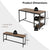 Space Saving Dining Set with 1 Table, 2 Benches, Glass Holder, Wine Rack and Shelve