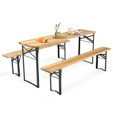 BBQ Folding Picnic Table and Bench Set
