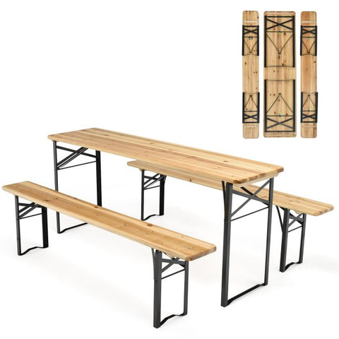 BBQ Folding Picnic Table and Bench Set