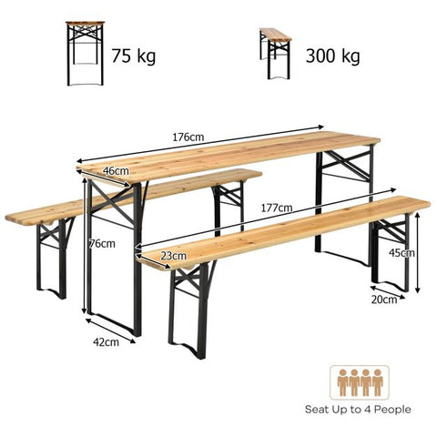 BBQ Folding Picnic Table and Bench Set