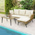 Garden Conversation Set with L-Shaped layout and cushions in Black