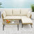 Garden Conversation Set with L-Shaped layout and cushions in Black