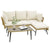 Garden Conversation Set with L-Shaped layout and cushions in Black