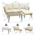 Garden Conversation Set with L-Shaped layout and cushions in Black