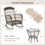 Vintage Garden Table and Rocking Chairs Set with Cushions in Beige