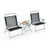 Outdoor Bistro Set with Tempered Glass Table Top and Foldable Design