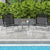 Outdoor Bistro Set with Tempered Glass Table Top and Foldable Design