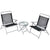Outdoor Bistro Set with Tempered Glass Table Top and Foldable Design