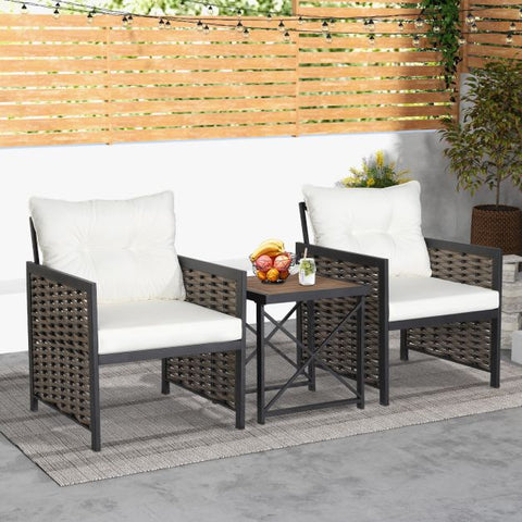 Madison Garden Bistro Set with Acacia Wood in Grey
