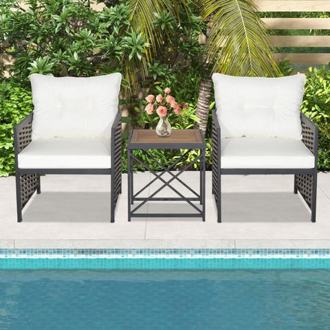 Madison Garden Bistro Set with Acacia Wood in Grey