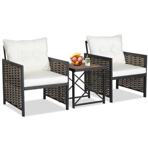 Madison Garden Bistro Set with Acacia Wood in Grey