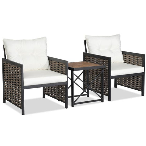 Madison Garden Bistro Set with Acacia Wood in Grey