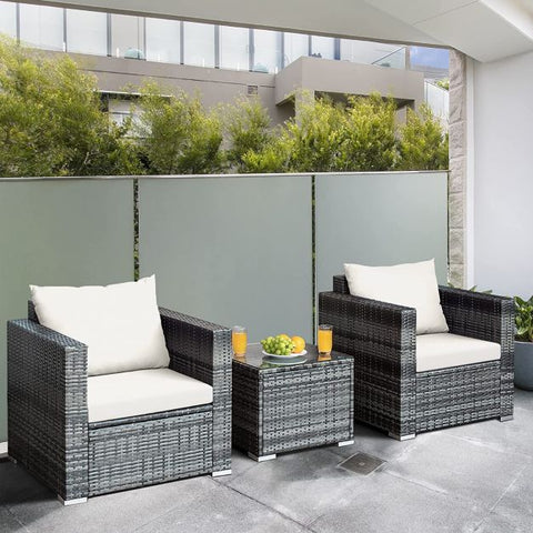 Millennium Garden Bistro Set with soft Cushions in White