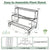 Garden 3 Tier Ladder Plant Stand with Metal Frame and Grid Shelf in Black