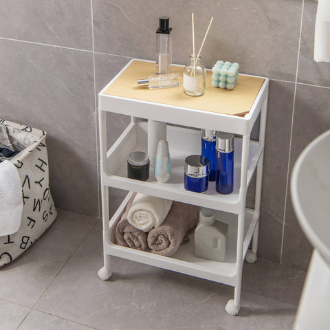 Compact and Versatile Utility Cart with Multiple Tiers and Removable Top Shelf