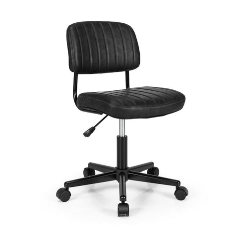 Adjustable Armless Chair with 360 Degree Rotating Seat Ergonomic Backrest