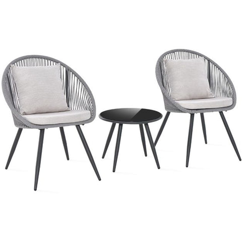 Millennium Garden Furniture Set with back Cushions in Grey