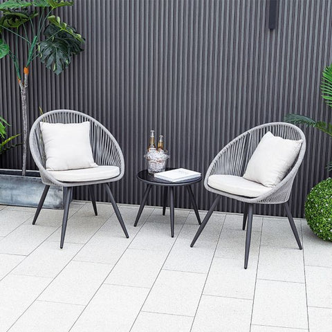 Millennium Garden Furniture Set with back Cushions in Grey