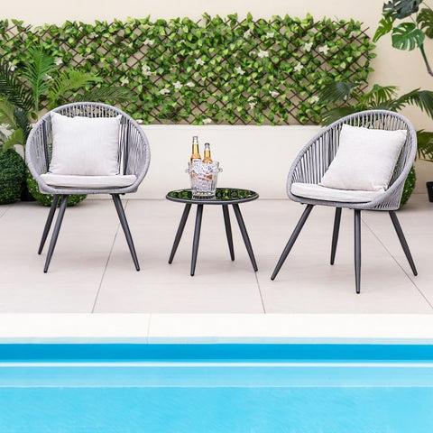 Millennium Garden Furniture Set with back Cushions in Grey