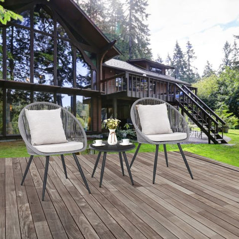 Millennium Garden Furniture Set with back Cushions in Grey