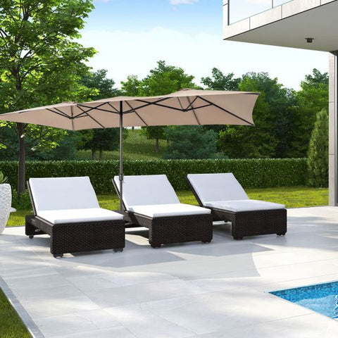 Garden 4.3m Crank Handle Umbrella with Double-Sided Design