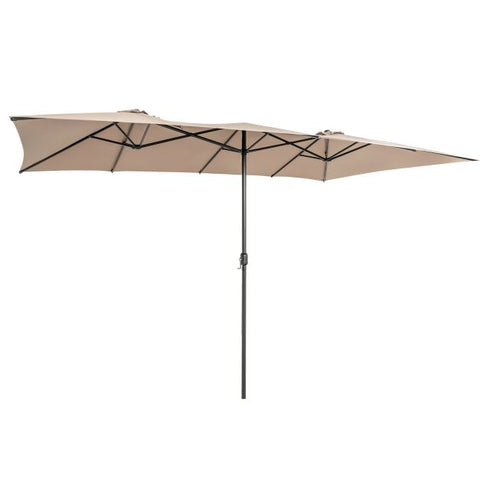 Garden 4.3m Crank Handle Umbrella with Double-Sided Design