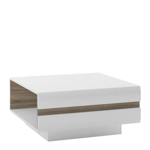 Modern Scandi Space-saving Coffee Table in White & Truffle Oak Trim