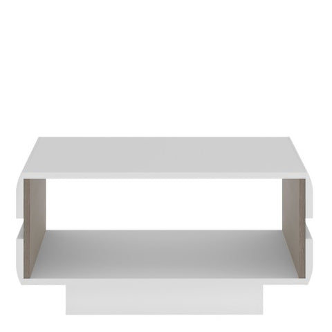 Modern Scandi Space-saving Coffee Table in White & Truffle Oak Trim