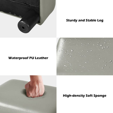 Modern Everyday Use Small Footstool in PU Leather