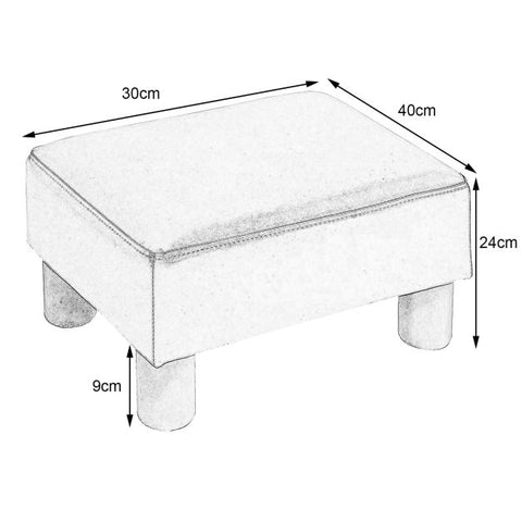 Modern Everyday Use Small Footstool in PU Leather