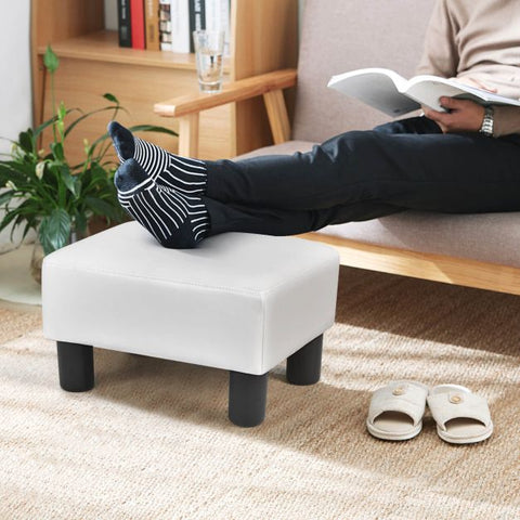 Modern Everyday Use Small Footstool in PU Leather