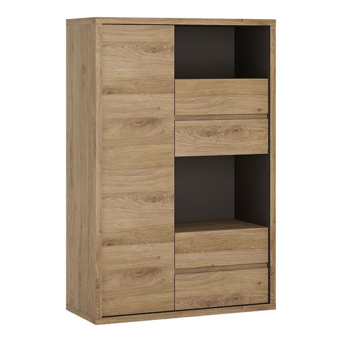 Elegant Laminated Board Book Display Cabinet with Shelves in Brown