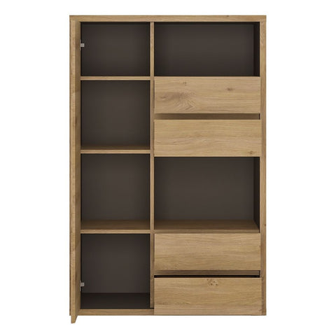 Elegant Laminated Board Book Display Cabinet with Shelves in Brown